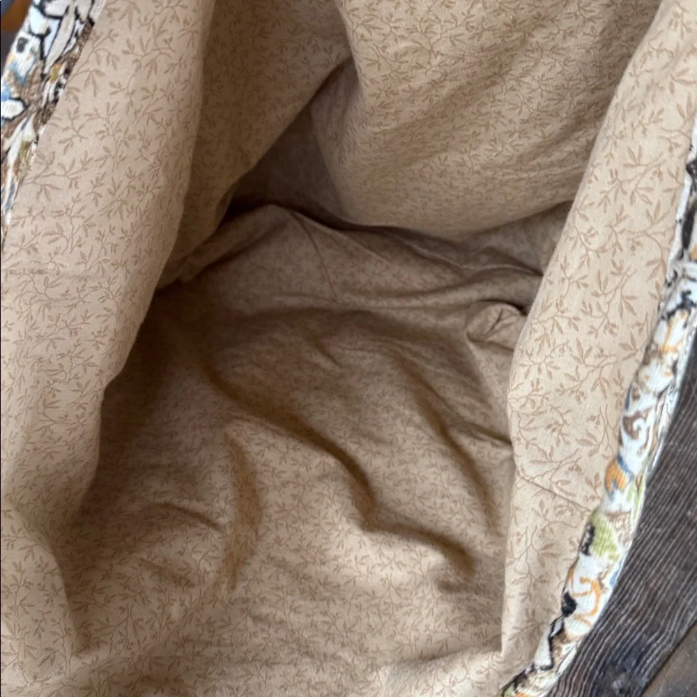Handmade farmers market‎ cotton canvas crocheted doily large tote
